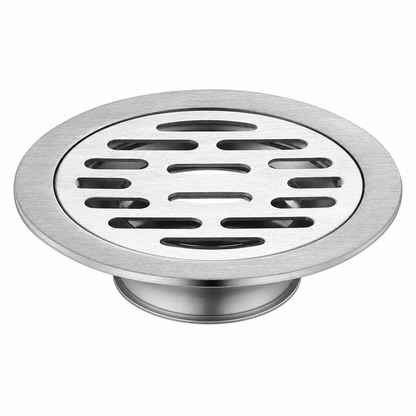 🚿 Brushed Stainless Steel Floor Drain – Round Design with Odor-Blocking Core