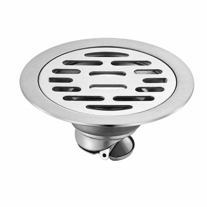 🚿 Brushed Stainless Steel Floor Drain – Round Design with Odor-Blocking Core