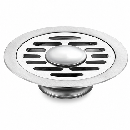 🚿 Brushed Stainless Steel Floor Drain – Round Design with Odor-Blocking Core