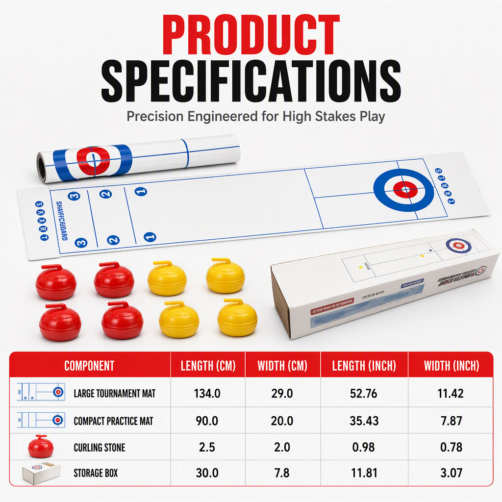 ⏳🔥LIMITED-TIME 50% OFF! ⏰Tabletop Mini Curling Game Set with Roll Up Mat and Plastic Curling Stones Interactive Indoor Board Game for Kids and Adults