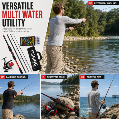 ⏳🔥LIMITED-TIME 50% OFF! ⏰✨ 4-Piece Fiberglass Sea Fishing Rod — Long Distance Casting 🎣🌊