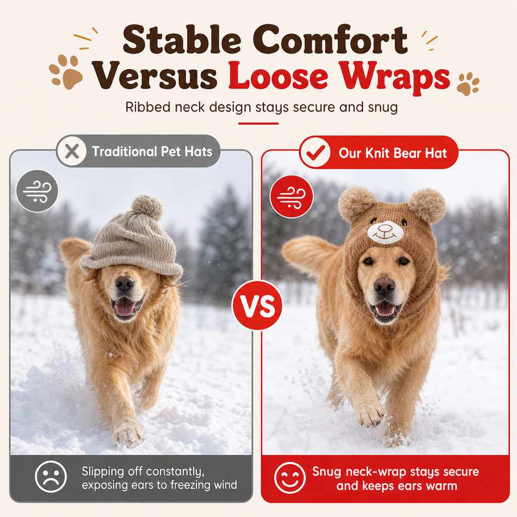 🐶❄️ Puppy Ear Knit Hat – Cozy Winter Warmth with Playful Charm