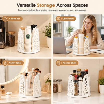 🥤 Rotating Paper Cup Dispenser – Handy Desktop Drink Cup Organizer