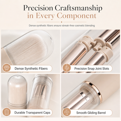 💄 Retractable Makeup Brush Kit – Portable Blush & Lip Applicators