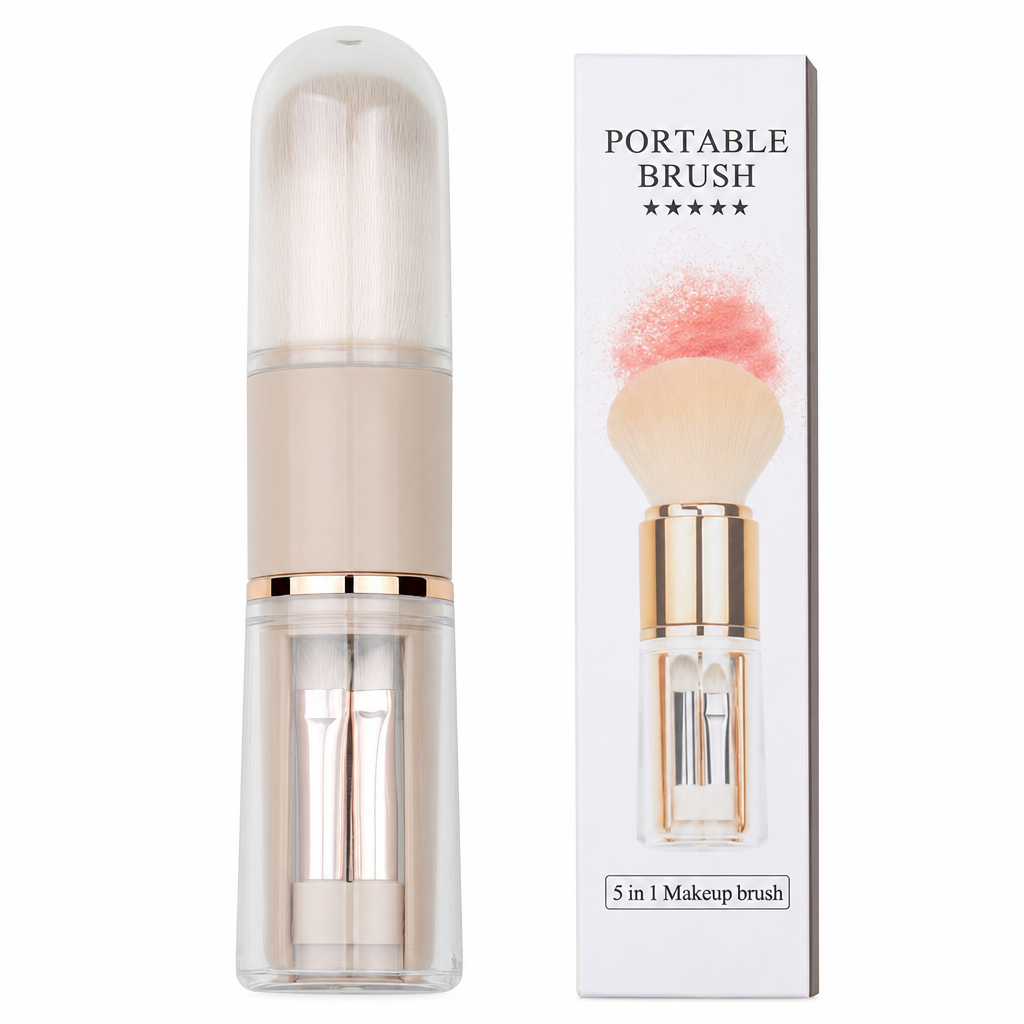 💄 Retractable Makeup Brush Kit – Portable Blush & Lip Applicators