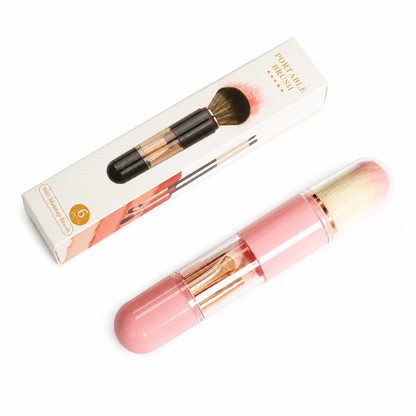 💄 Retractable Makeup Brush Kit – Portable Blush & Lip Applicators