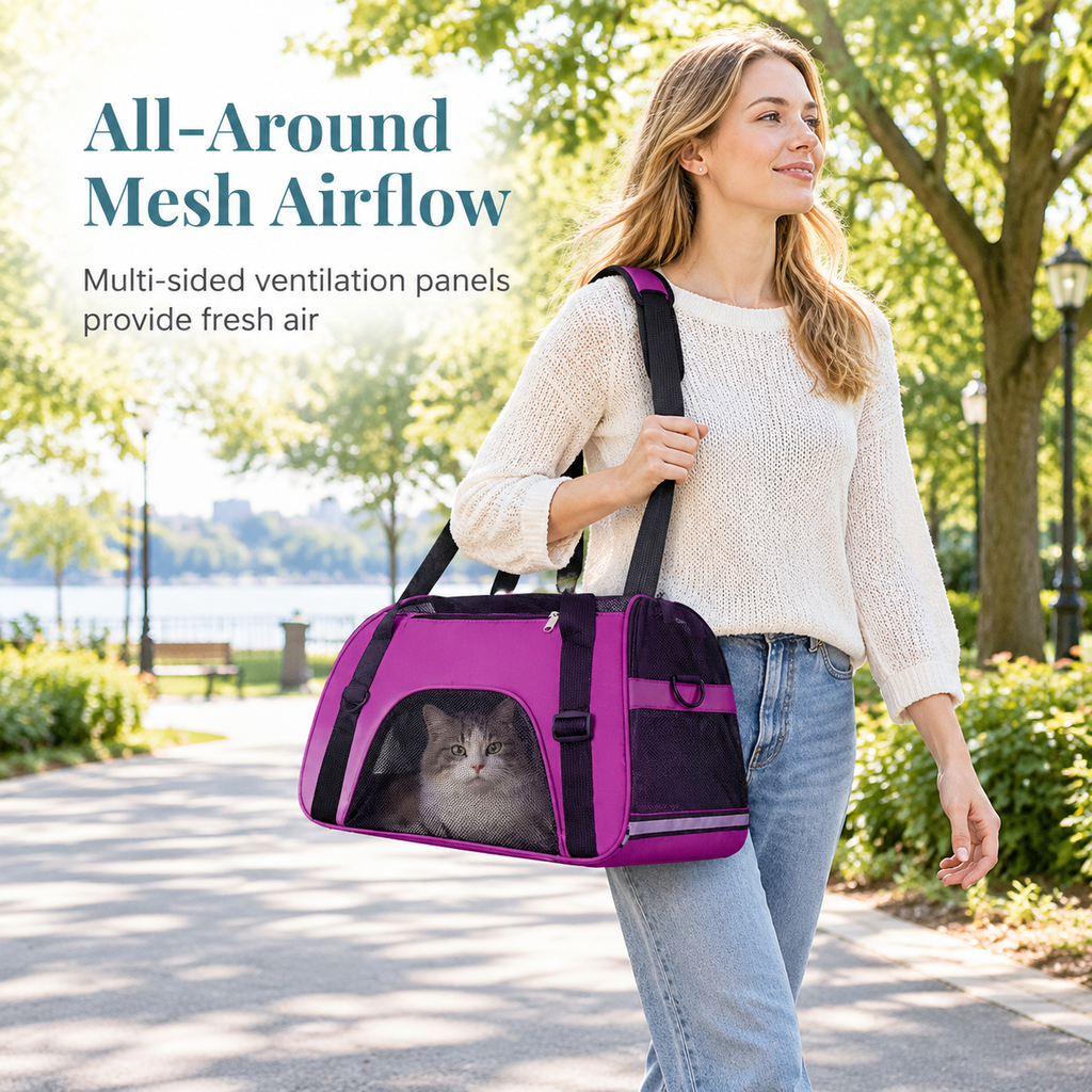 🐾🎒 Breathable Pet Shoulder Bag – Comfortable Travel Carrier for Cats & Dogs