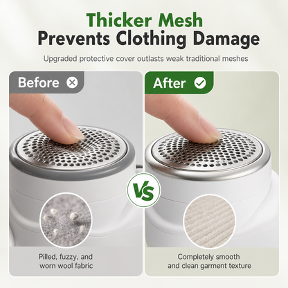 🧥 Rechargeable electric fabric shaver with a smart digital display.