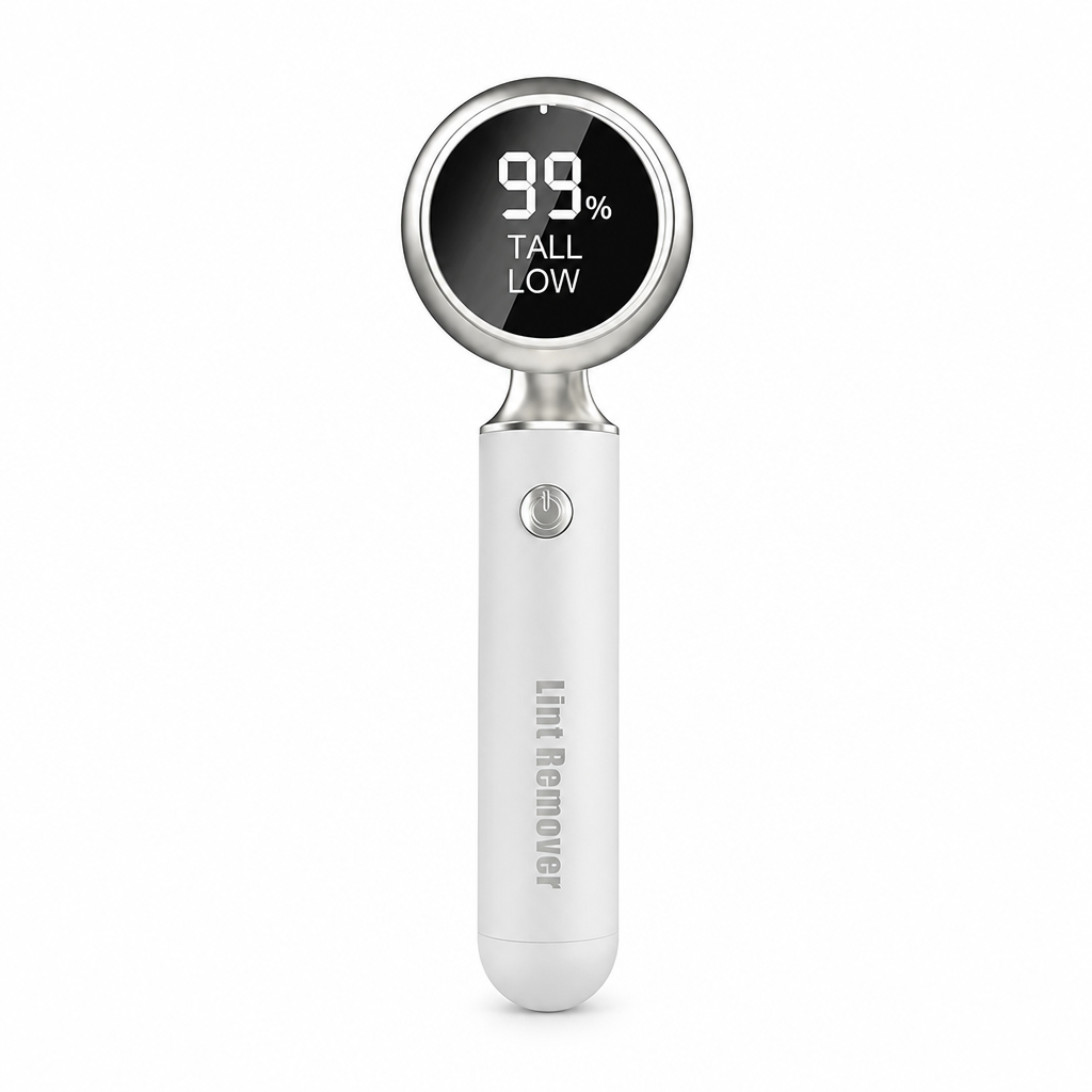 🧥 Rechargeable electric fabric shaver with a smart digital display.