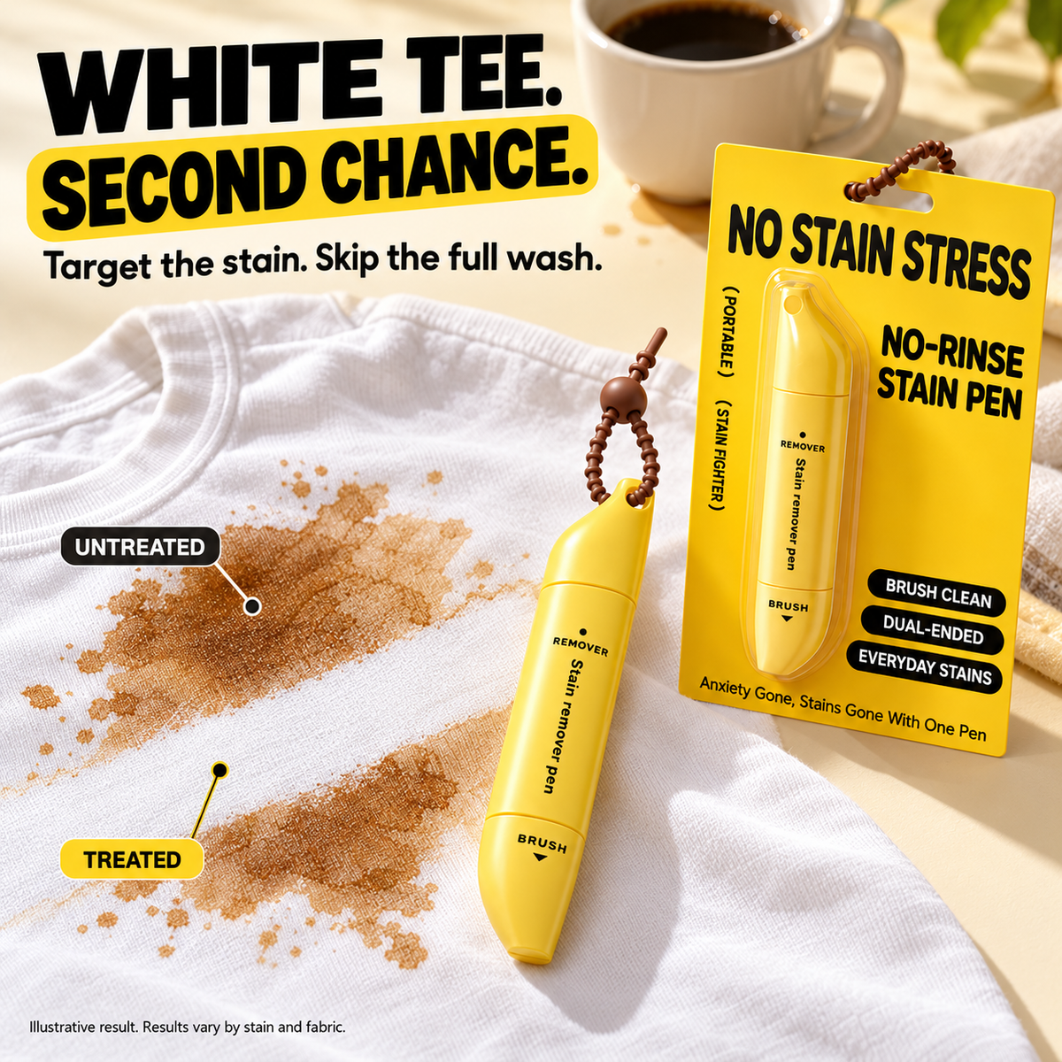 Dual-Head Stain Remover Pen ✨ – Portable No-Rinse Clothing Cleaner