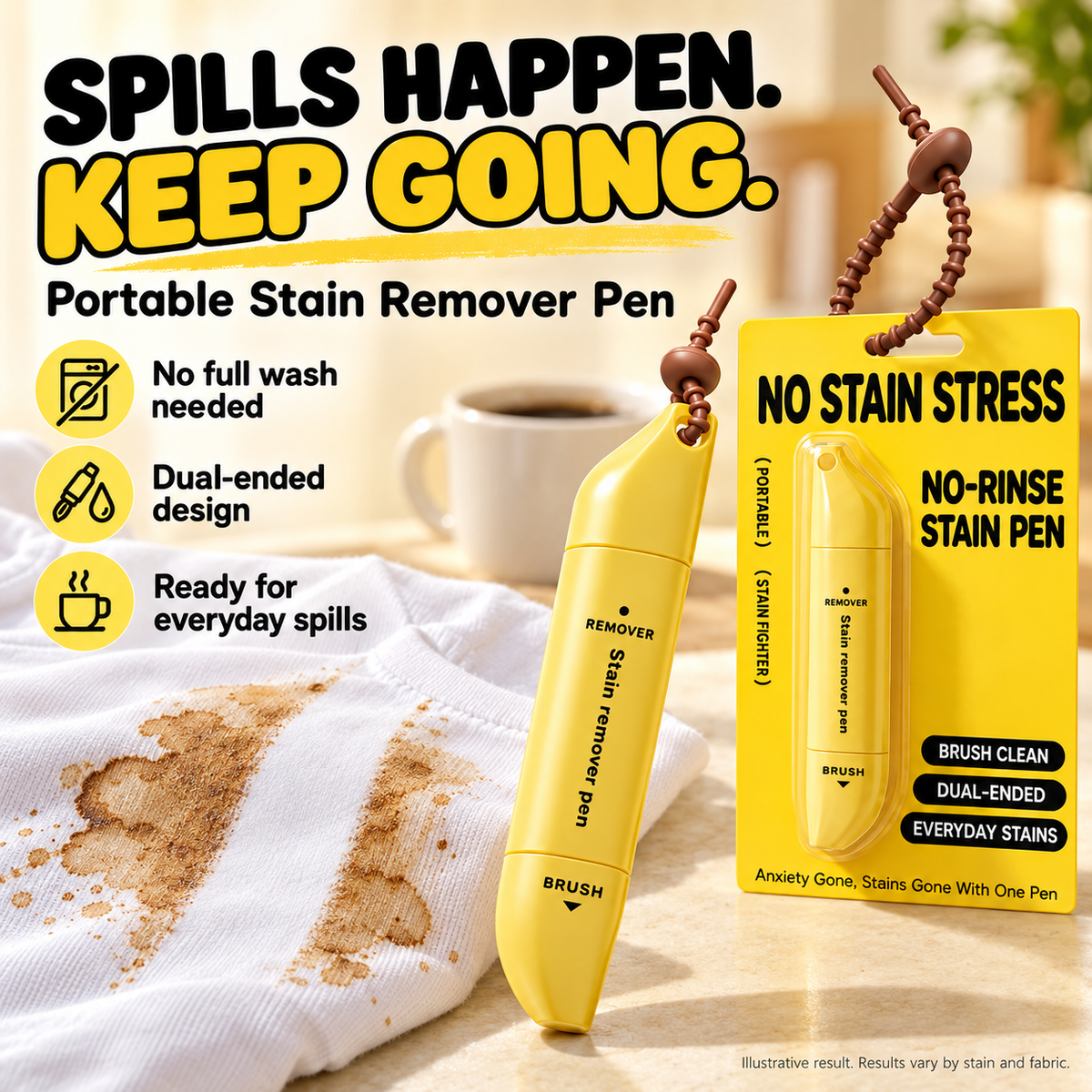 Dual-Head Stain Remover Pen ✨ – Portable No-Rinse Clothing Cleaner
