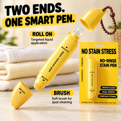 Portable Dual-Head Stain Remover Pen✨ Instant No-Rinse Emergency Spot Cleaner for Clothes, Oil & Coffee Stains