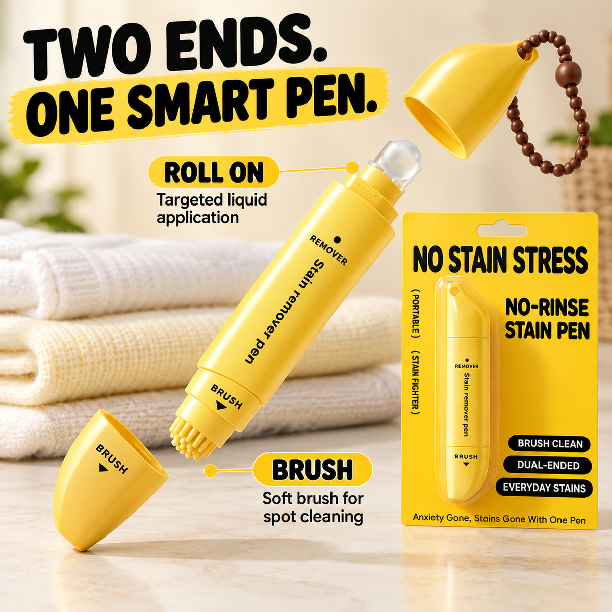Dual-Head Stain Remover Pen ✨ – Portable No-Rinse Clothing Cleaner