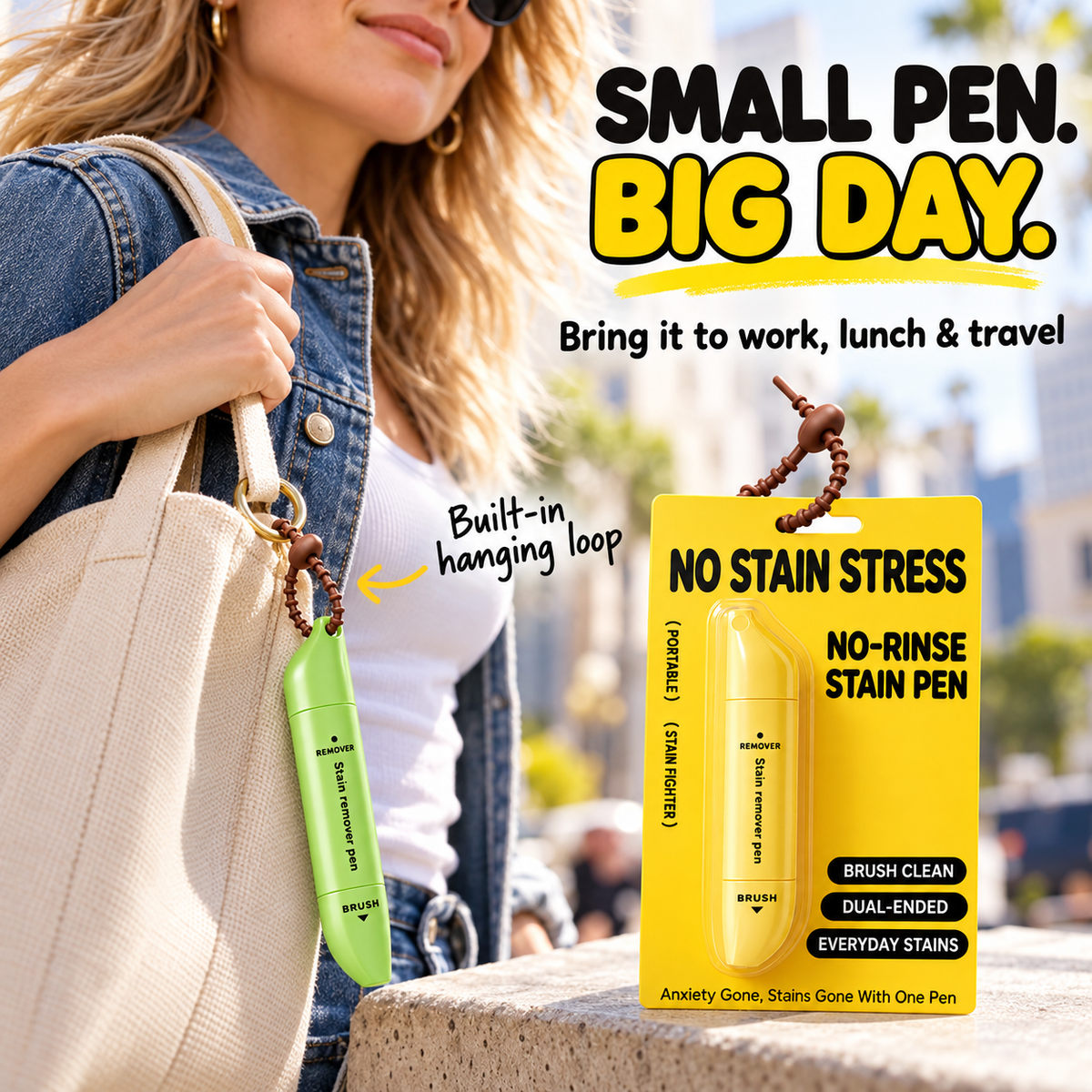 Dual-Head Stain Remover Pen ✨ – Portable No-Rinse Clothing Cleaner