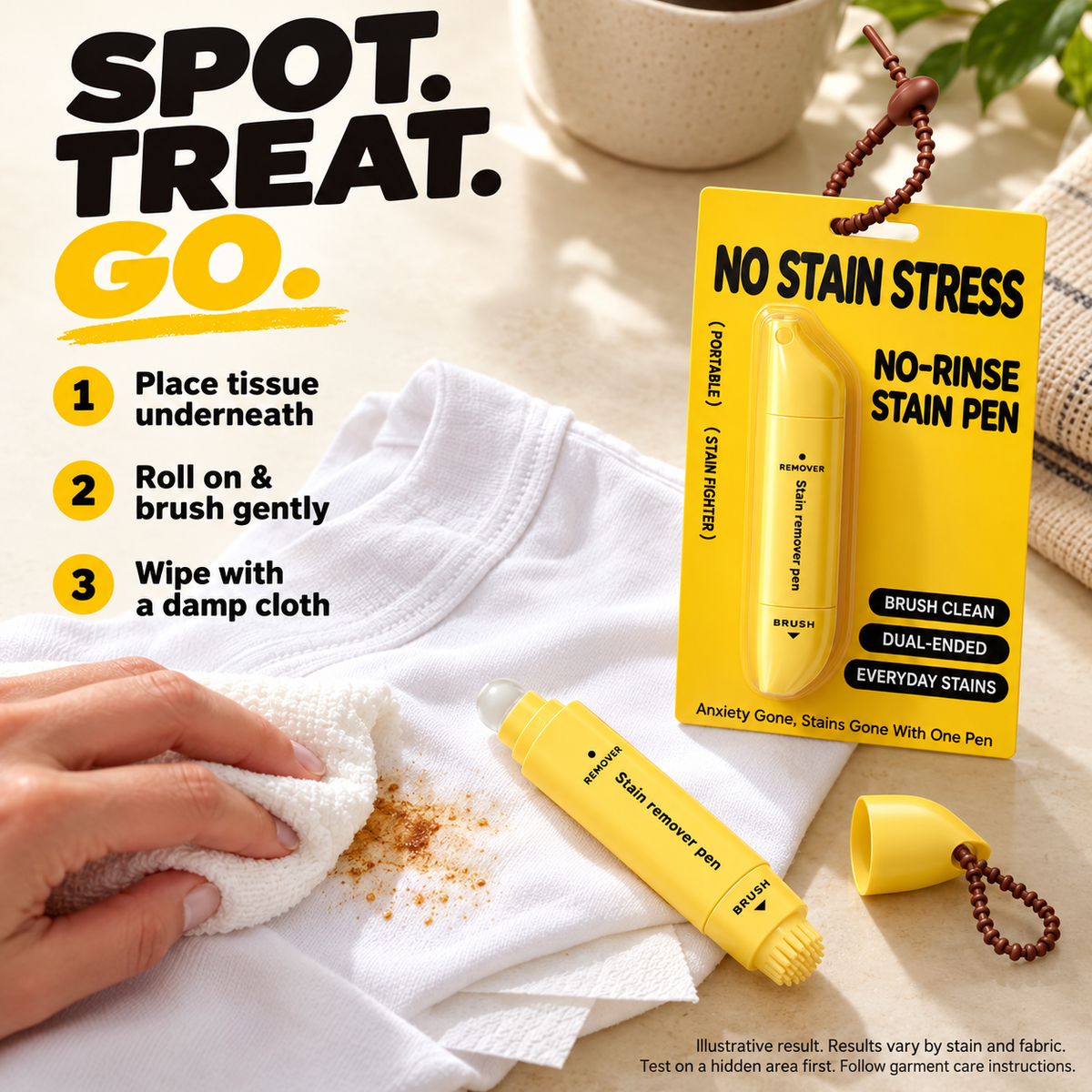 Dual-Head Stain Remover Pen ✨ – Portable No-Rinse Clothing Cleaner