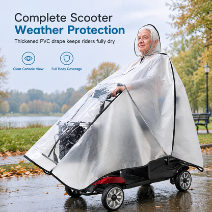 🛵 Waterproof Mobility Scooter Poncho – Extra-Large PVC Protective Cover