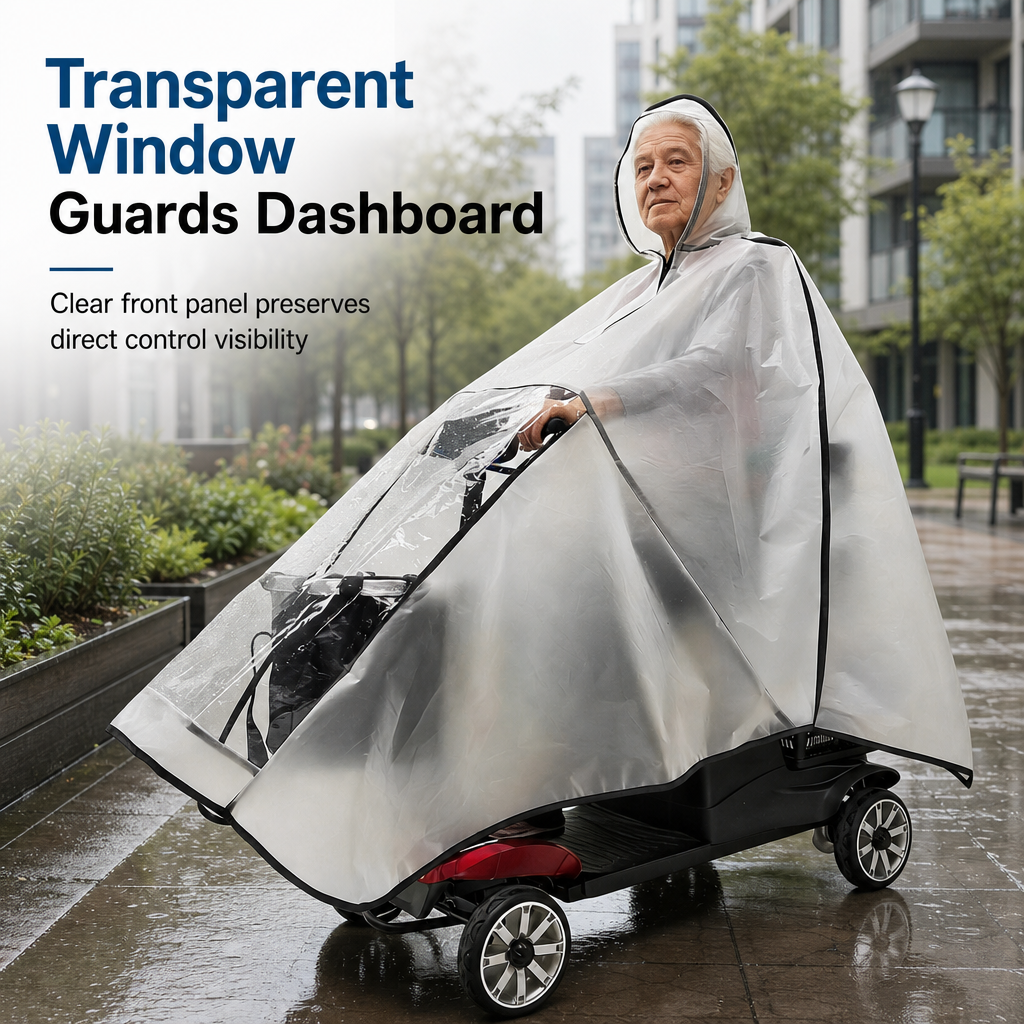 🛵 Waterproof Mobility Scooter Poncho – Extra-Large PVC Protective Cover