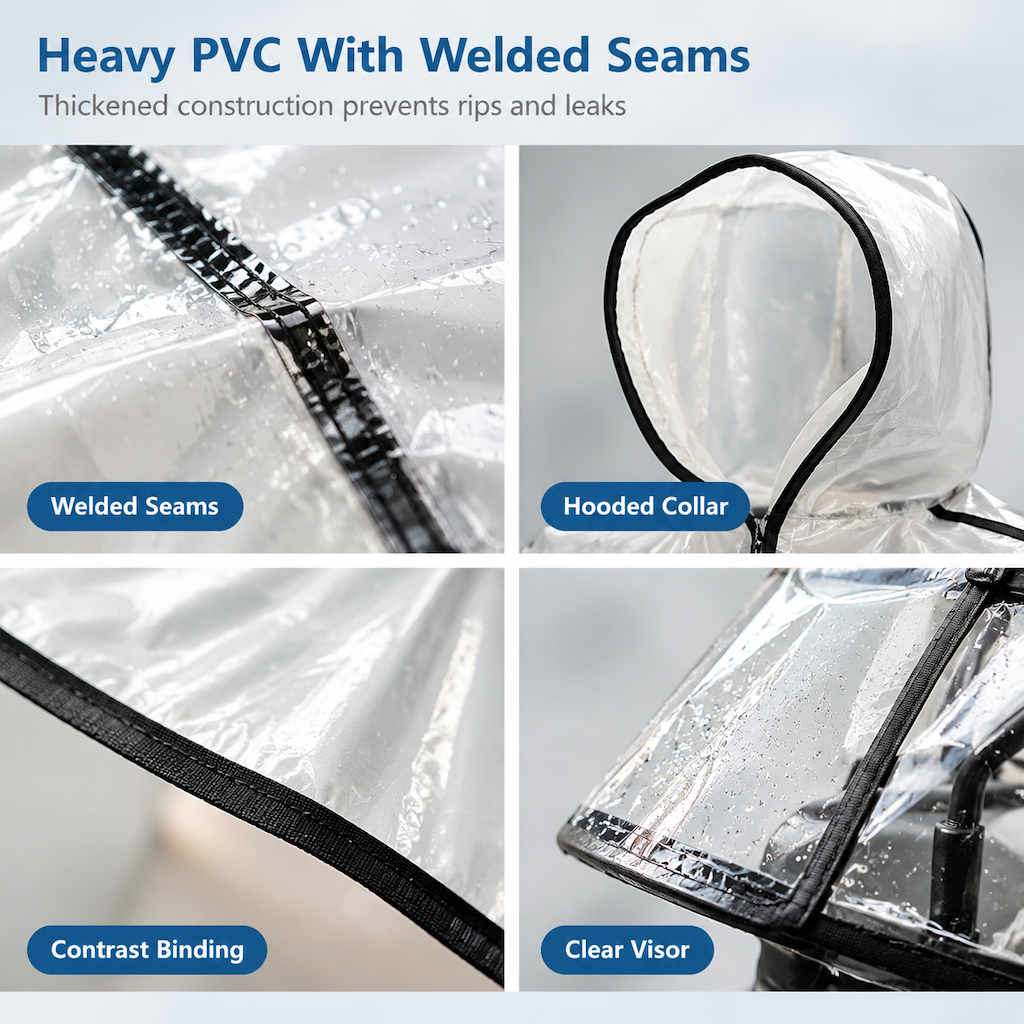 🛵 Waterproof Mobility Scooter Poncho – Extra-Large PVC Protective Cover