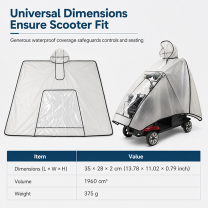 🛵 Waterproof Mobility Scooter Poncho – Extra-Large PVC Protective Cover