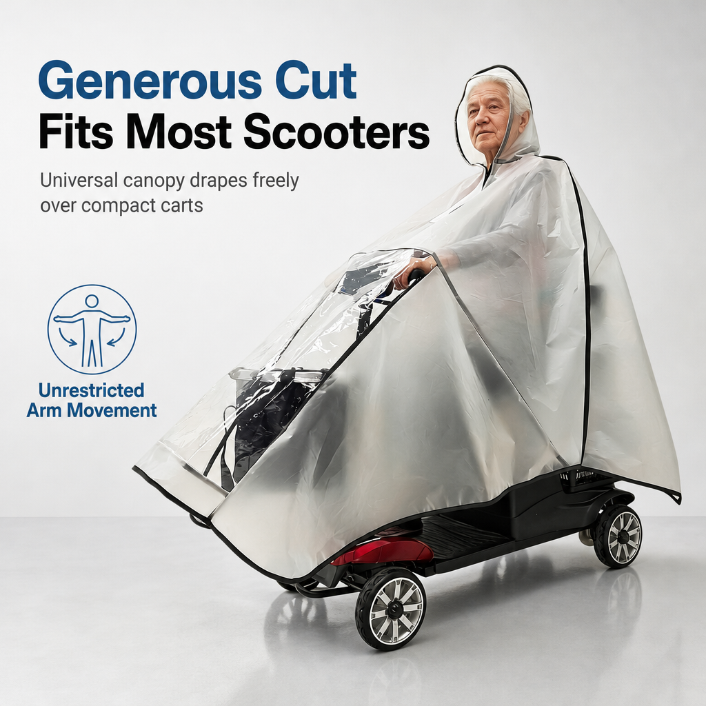 🛵 Waterproof Mobility Scooter Poncho – Extra-Large PVC Protective Cover