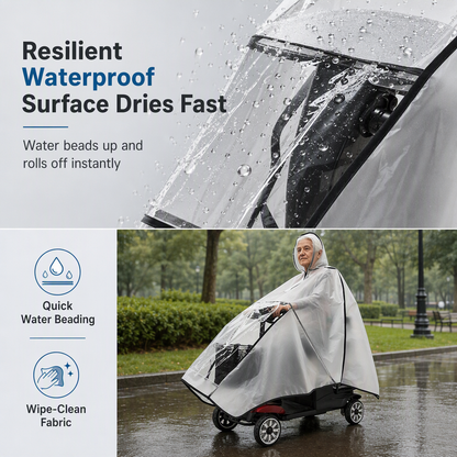 🛵 Waterproof Mobility Scooter Poncho – Extra-Large PVC Protective Cover