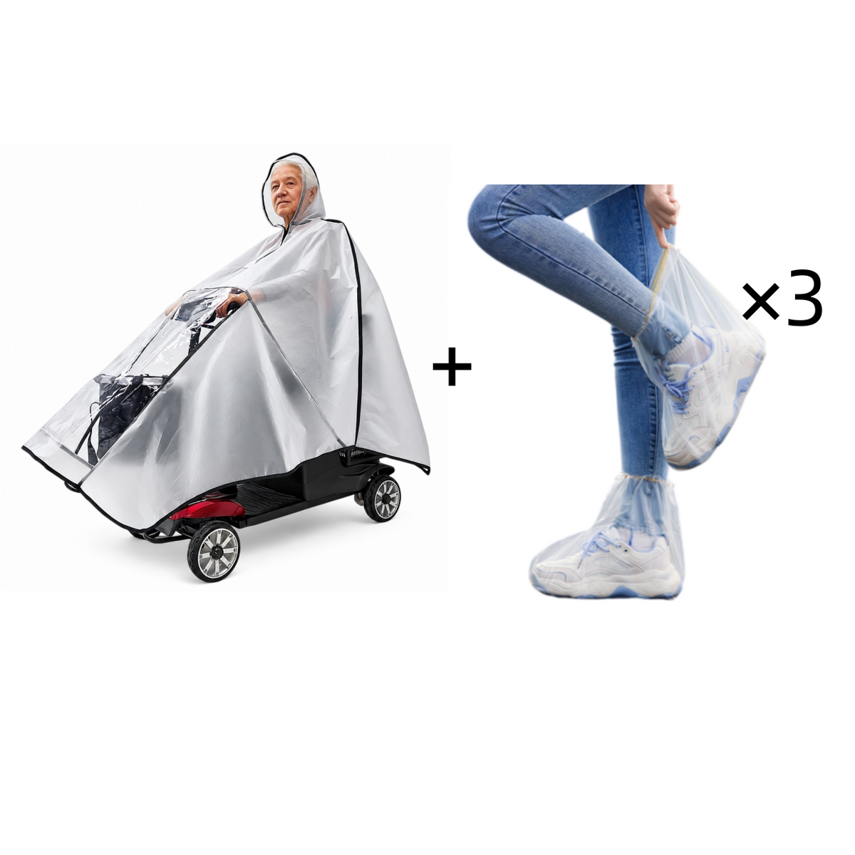 🛵 Waterproof Mobility Scooter Poncho – Extra-Large PVC Protective Cover