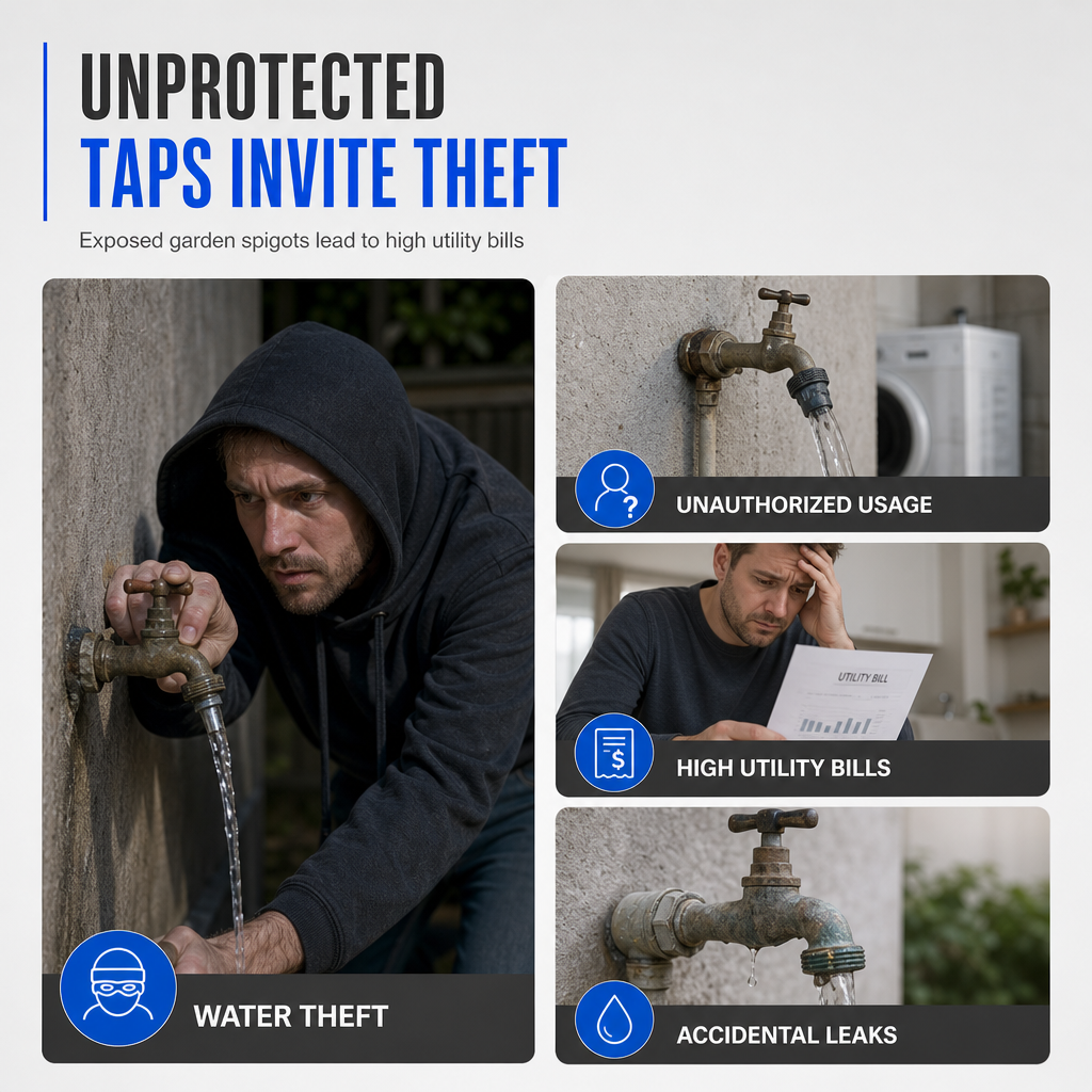 🔐 Lockable Outdoor Water Faucet – Secure Garden Water Access
