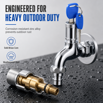 🔐 Lockable Outdoor Water Faucet – Secure Garden Water Access