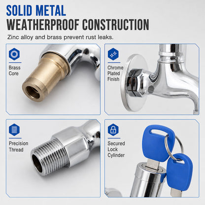 🔐 Lockable Outdoor Water Faucet – Secure Garden Water Access