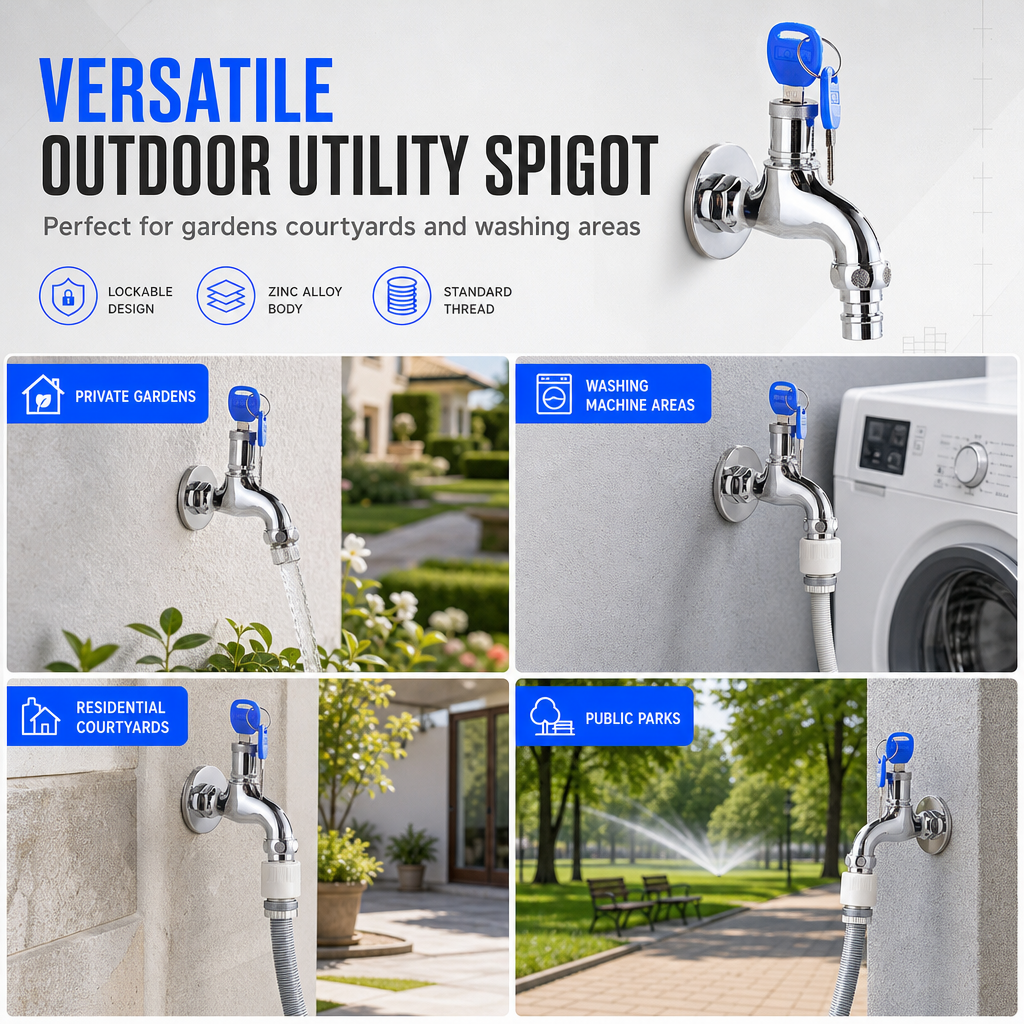 🔐 Lockable Outdoor Water Faucet – Secure Garden Water Access