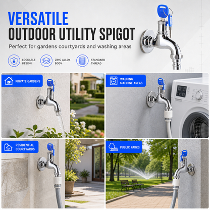 🔐 Lockable Outdoor Water Faucet – Secure Garden Water Access