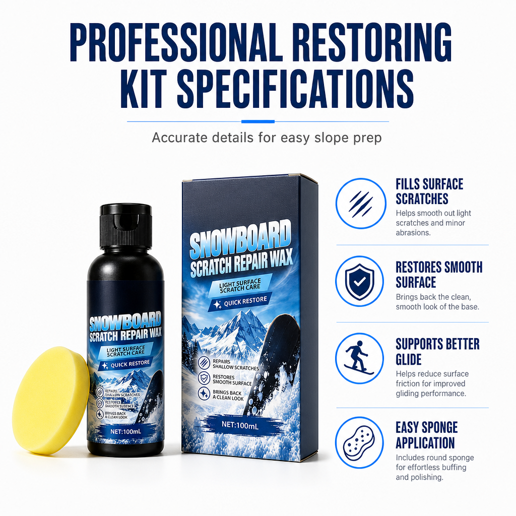 Ski and Snowboard Scratch Repair Wax Emulsion 100ml to Fill Shallow Scratches and Rejuvenate Base for Smooth Gliding