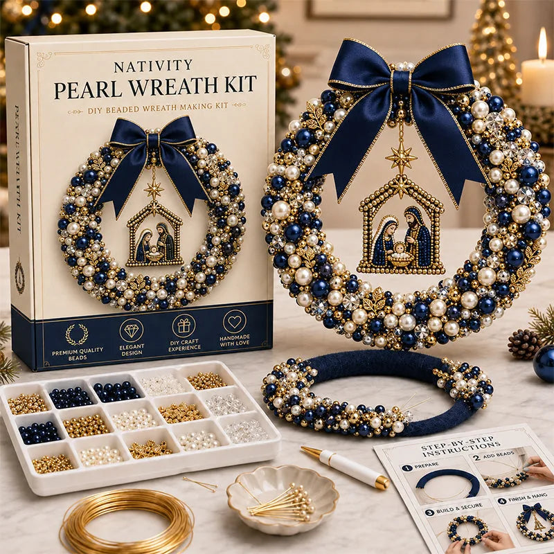 DIY Christmas Pearl Beaded Wreath Kit