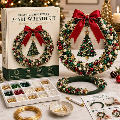 DIY Christmas Pearl Beaded Wreath Kit