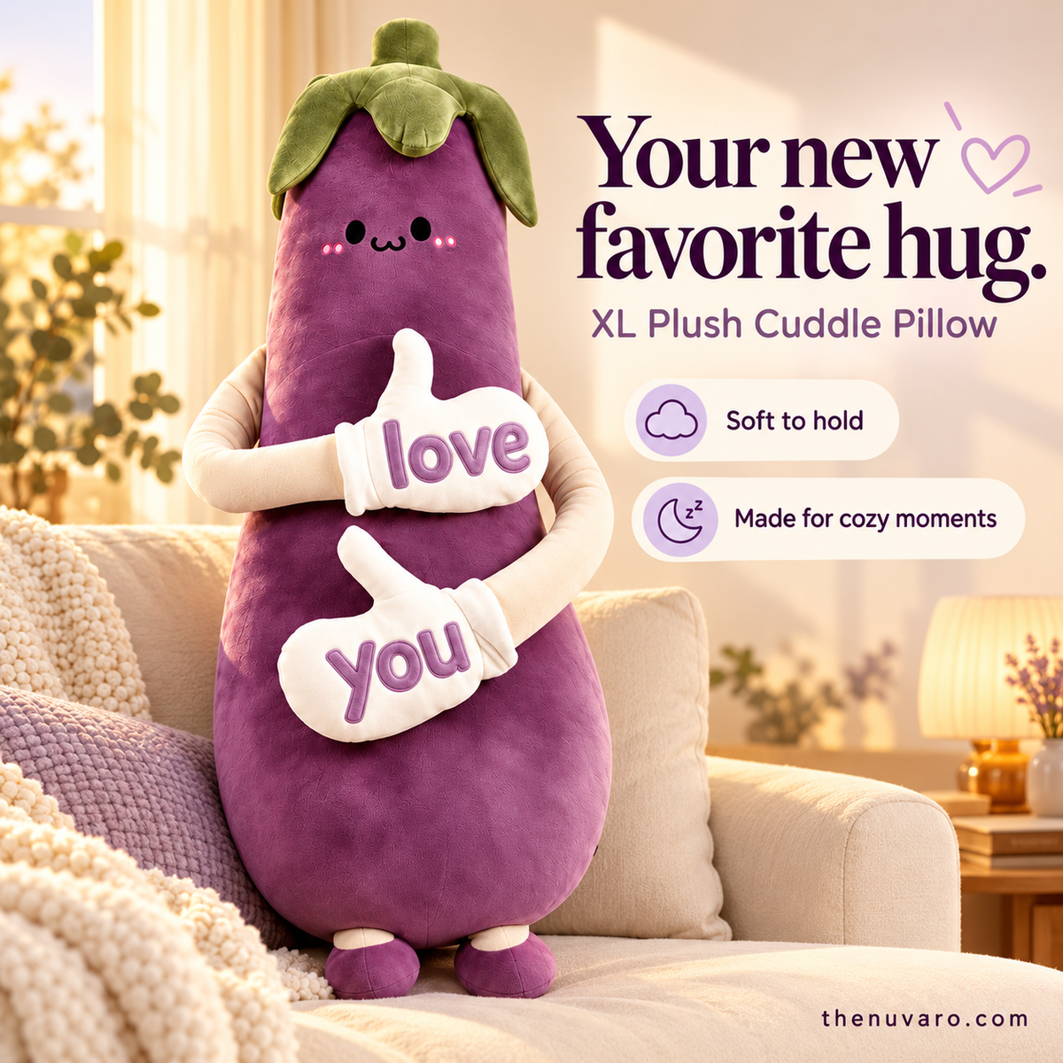 Long-Arm Hugging Plush Pillow ❤️ – Soft Cuddle Buddy
