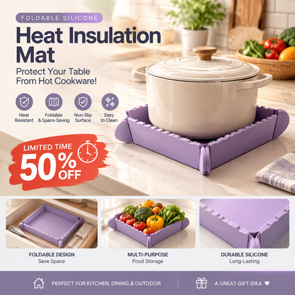 🍳 Foldable Magnetic Silicone Trivet – Heat-Resistant Pot Mat & Kitchen Tray
