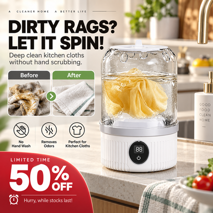 Compact Cordless Laundry Washer for Delicates, Socks & Underwear 🧺 USB Rechargeable ⚡