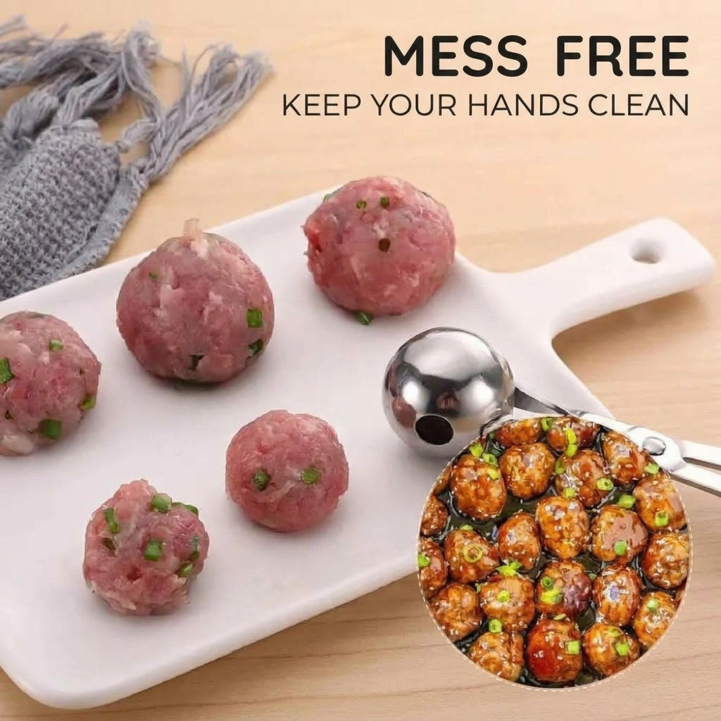 Quick-Release 304 Stainless Steel Meatball Press 🍽️ One-Touch Shaping with a Smooth, Food-Safe Finish