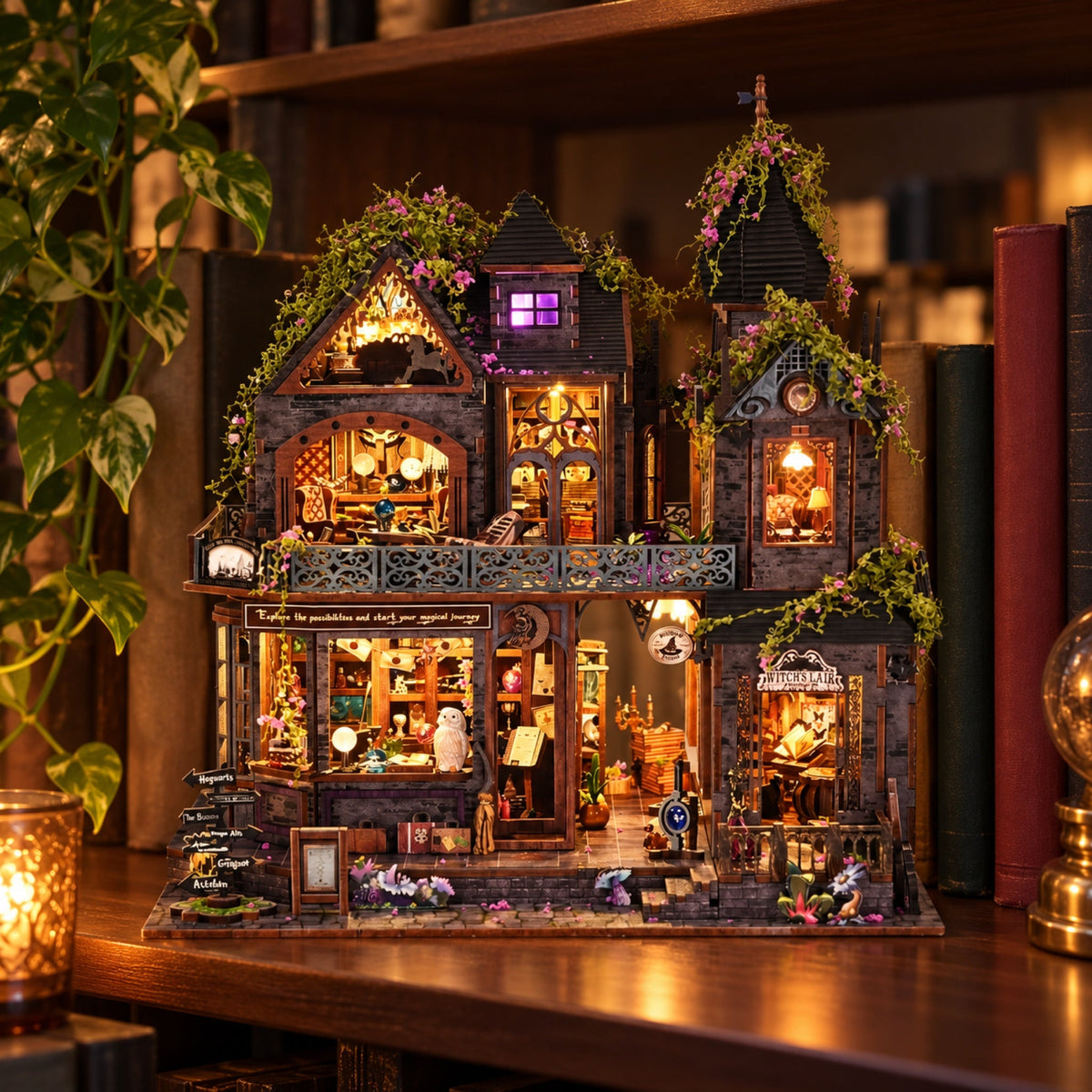 ✨ Witch's Lair Light-Up DIY Miniature House Kit 🎵 | 50% OFF + FREE SHIPPING