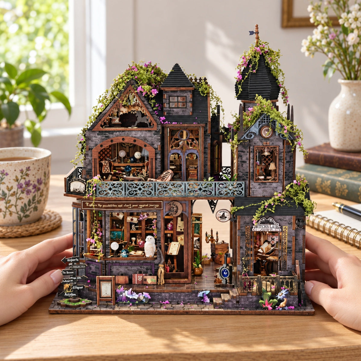 ✨ Witch's Lair Light-Up DIY Miniature House Kit 🎵 | 50% OFF + FREE SHIPPING