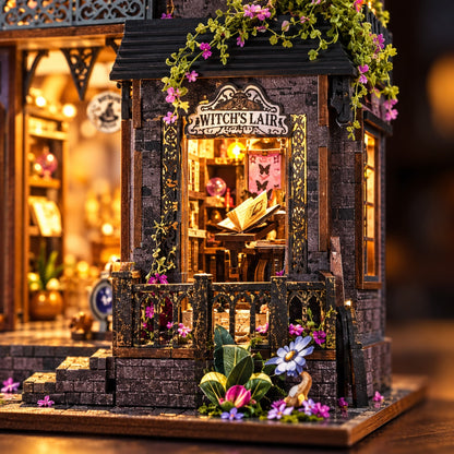 ✨ Witch's Lair Light-Up DIY Miniature House Kit 🎵 | 50% OFF + FREE SHIPPING