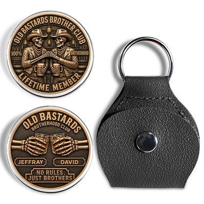 🤝🪙 Brotherhood Never Fades – Personalized Pocket Hug Coin Keychain