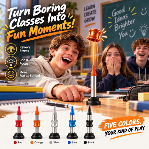 🚀🌌Pop & Land Kinetic Desk Toy | 🎯 Press, Launch & Land Challenge